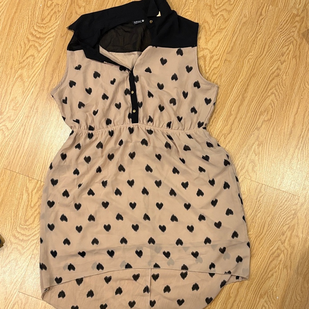 Heart Print Sleeveless Dress